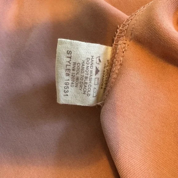 Mystree Satin Button Down Shirt in Blush - Picture 3 of 10